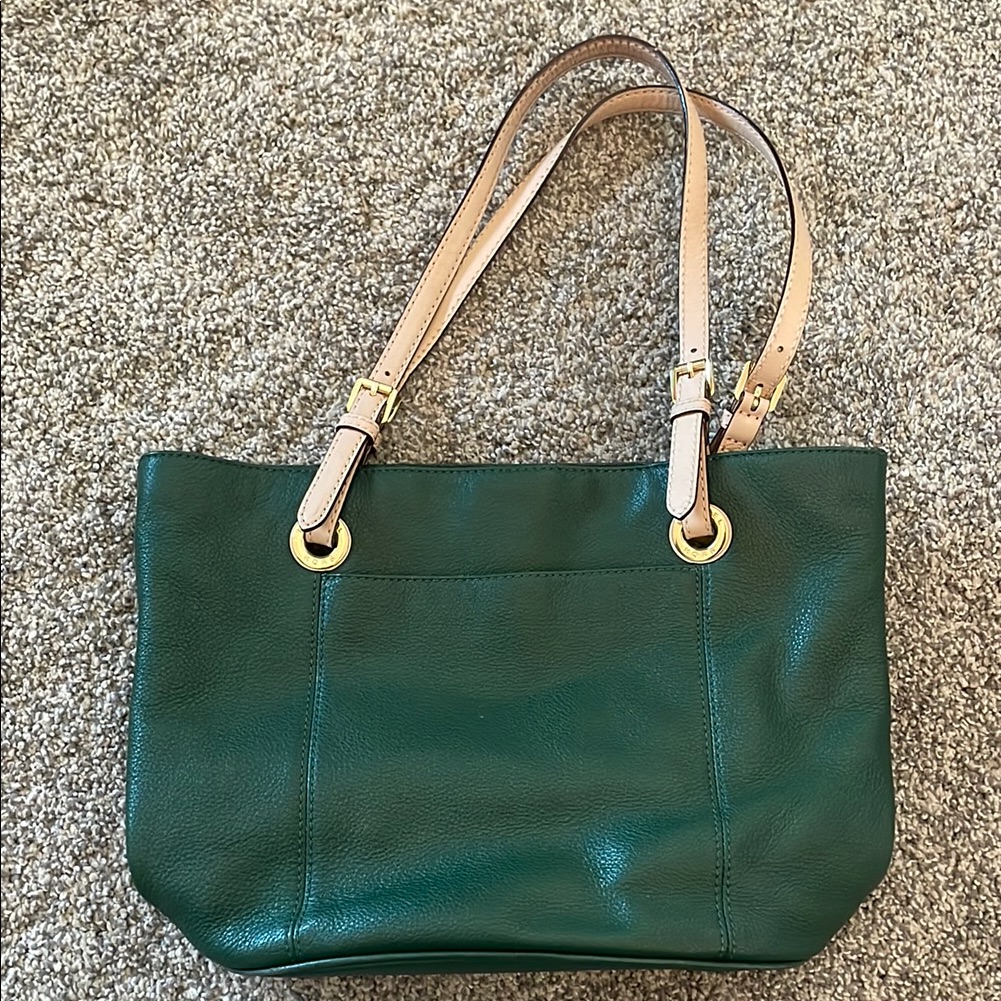Green Leather Tote Bag